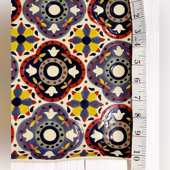 Pier 1 Dalila 10” Square Dinner Plate Hand Painted Earthenware Replacement - Picture 7 of 9